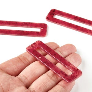 Hårspänne i acetat - Rektangulärt hårspänne - Smyckestillbehör - Färgkod: A365 - 67,8x21,7x2,5 mm - AC1547-A365