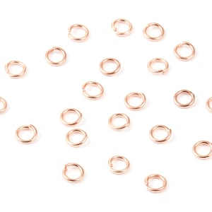 Brass Open Jump Rings - 4x0.7mm - Rose Tone Plated - Not Soldered - Brass Open Jump Rings - Jewelry Supplies - PP1633R
