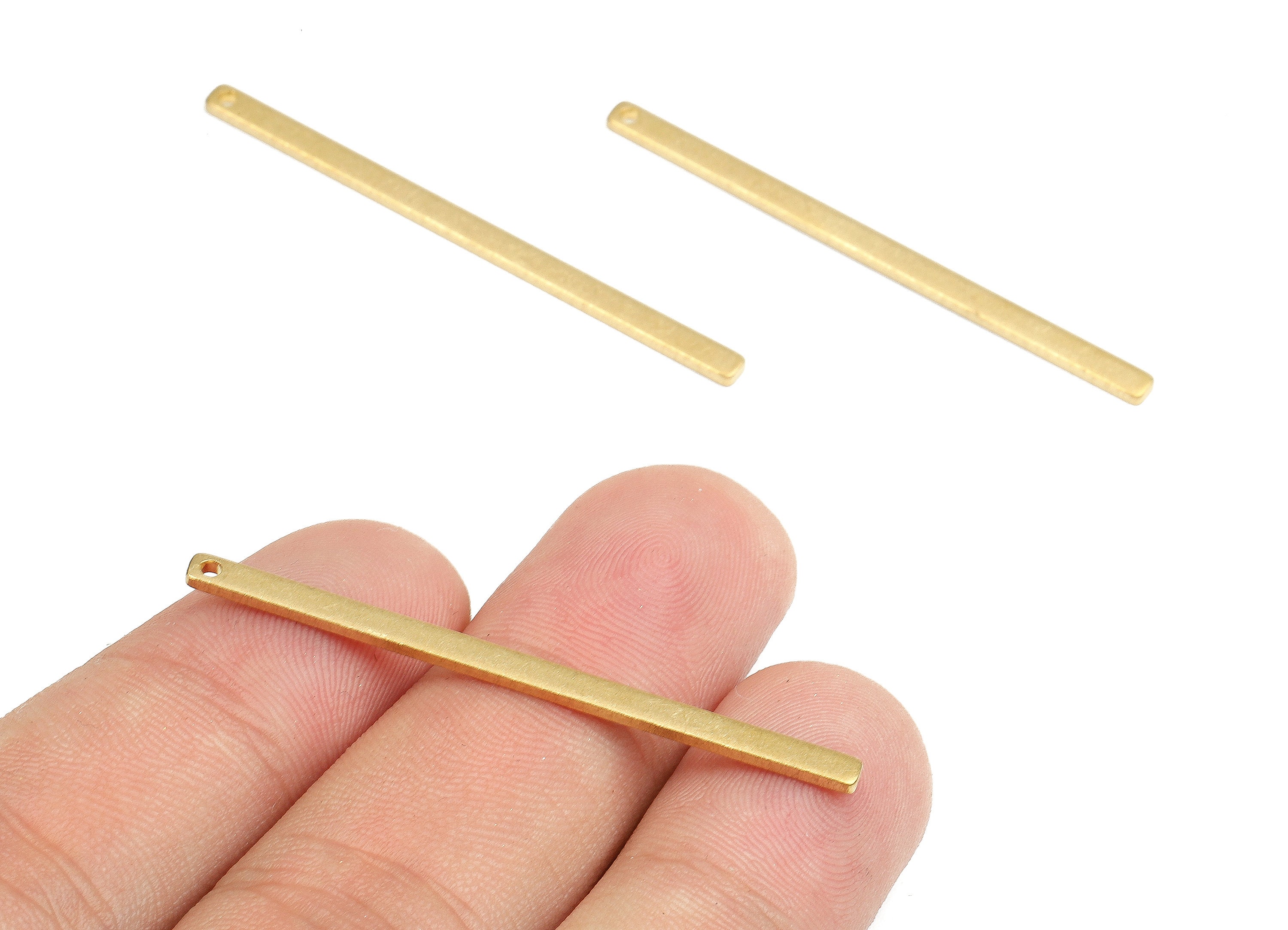 Brass Bar Charms Raw Brass Strip Earrings and Pendant Etsy