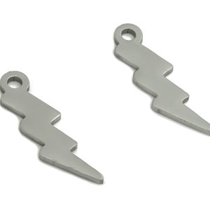 Edelstahl Blitz Ohrring Charms - Edelstahl Blitz Anhänger - Schmuckzubehör - 19,4x5,2x0,9mm - SS1266
