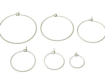Roestvrijstalen oorbel hoepel - 316 roestvrij staal cirkeloorbel - 304 oorbel hoepel - oorbel hoepel - benodigdheden voor het maken van sieraden