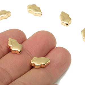 Gold Cloud Beads – Brass Cloud Spacer Beads – Bracelet Beads - 18K Real Gold Plated Brass - Jewelry Supplies - 13.1x7.82x3.97mm - RGP4465