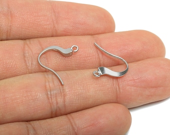 Stainless Steel Earring Hook - Fish Hook Ear Wire -  French Hook Earring Finding -  DIY Jewelry Earring Hook - Metal Earring Base - SS1548