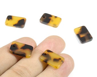 Acetat Acryl Ohrring Charms - Schildpatt Ohrring - Rechteck Anhänger - Schmuck Zubehör - Farbcode: A01 - 16.9x10.9x2.7 mm - AC1143F