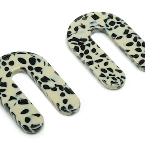 Acetate U Earring Charms - Acetate U Pendant - Jewelry Making Supplies - Color Code:785 - 32.46x21.58x2.44mm - AC1969-A785