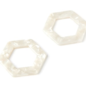 Acetat Hexagon Ohrring Charm - Hexagon Ohrringe und Anhänger - Geometrie Ohrring Zubehör - Farbcode: A30 - 35x32x2.5 mm - AC1056B