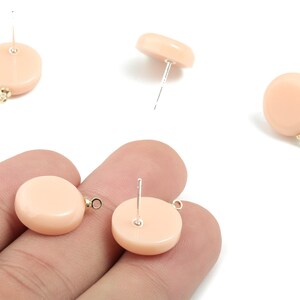 Acrylic Mini Circle Earring Stud - Mini Round Earring Post With Loop - Earring Post - Jewelry Supplies - 17.53x16.45x4.3mm - AC1962B