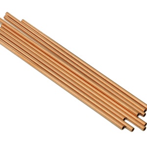 Tubes Himmeli en cuivre - Perles de tubes de bricolage ronds en cuivre brut - Tuyaux circulaires pour géométrique - Pour plantes aériennes - 3x0.2x140mm - PP8146-140