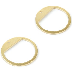 Brass Round Charms - Round Raw Brass Pendant - Brass Earring Findings - Jewelry Supplies - 21,18x21,18x1mm - PP2010