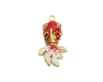スペイン製【アンティーク魚飾金属盤】vergngene AUKtion19К Vintage Chinese Cloisonne Articulated Fish Pendant. Hand