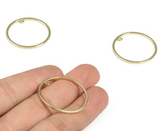 Pendientes redondos de aleación - Colgante circular de aleación - Aleación chapada en tono dorado - Materiales para la fabricación de joyas - 30,27 x 30,27 x 1,4 mm - ZZ1964
