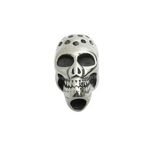 Steel Skull Bead - Skull Spacer Bead for Bracelet - 304 Stainless Steel - Punk Style Charm - Halloween Jewelry - 17.35x10.42x11.4mm - SS1576