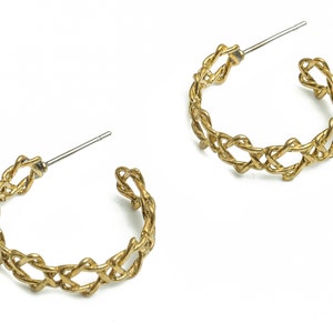 Brass C Earring Stud - Raw Brass Star Earring Post - Stainless Steel Stud -  Jewelry Making Supplies - 22.02x18.48x1.51mm - PP4819