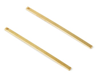 Brass Strip Charms - Raw Brass Strip Pendants - Earring Findings - Jewelry Supplies - 45x2x1mm - PP2038