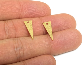 Messing Dreieck Ohrring Charms - Rohes Messing Strukturierte Anhänger - Geometrische DIY Schmuck Komponenten - Ohrring Zubehör - 16.9x6.4x0.8 mm - PP11391