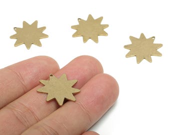 Raw Brass Star Earring Charms – Stamping Blank Jewelry Making Supplies (20.6x19.5x0.7mm) PPA0540X
