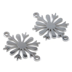 Stainless Steel Flower Connector - Flower Earrings Charms and Pendant - Bracelet Pendant - 20.03x13.48x0.94mm - SS1152