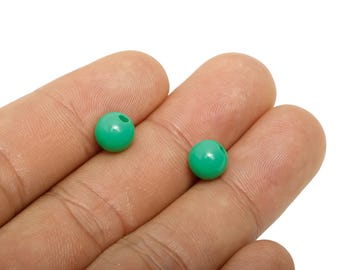 Green Acrylic Bead - Chunky Craft Bead - Solid Color Beading Bead - Acrylic Necklace Bead - Handmade Acrylic Bead - 7.65x7x7mm - AC2834B