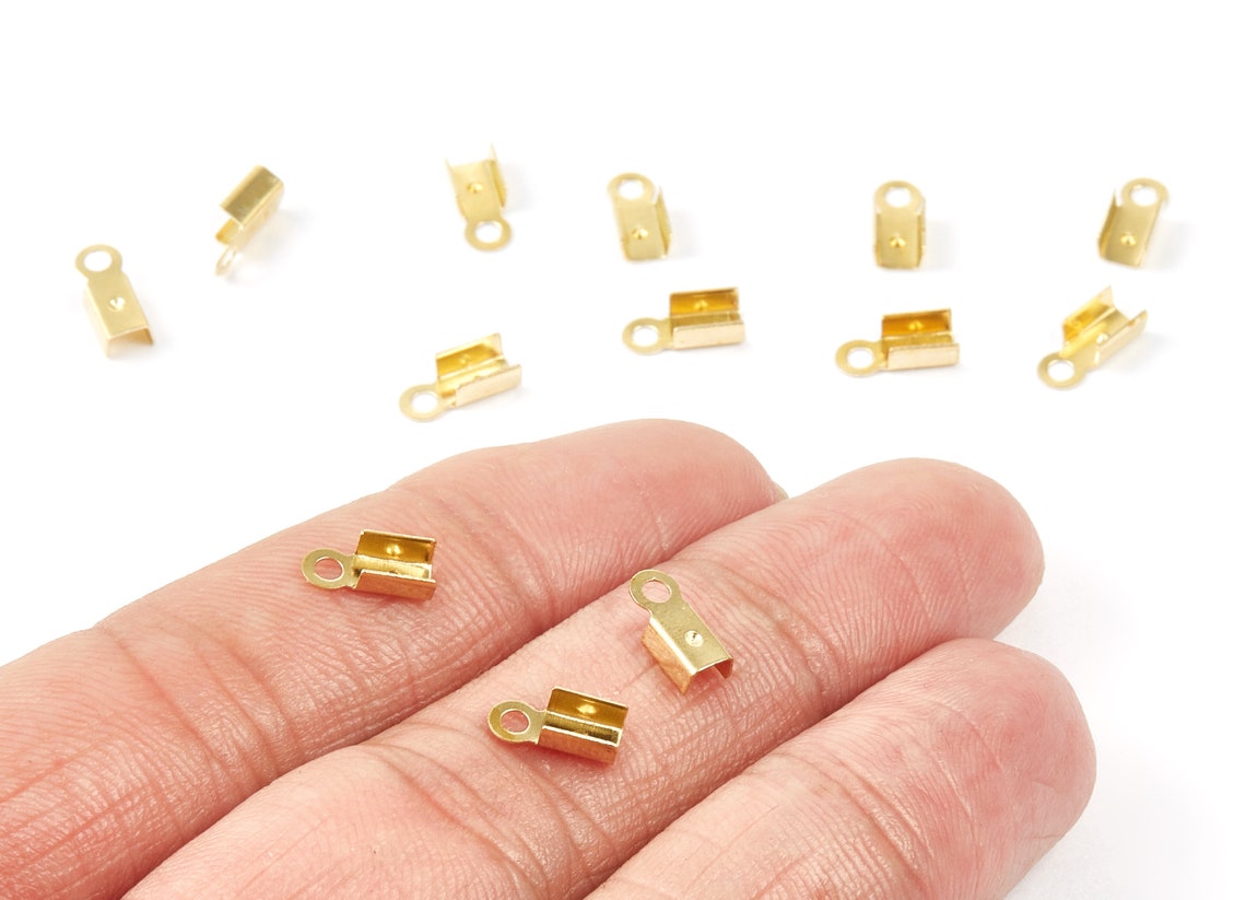 Brass Cord End Clasp 100pcs Raw Brass Cord End Clasp Etsy