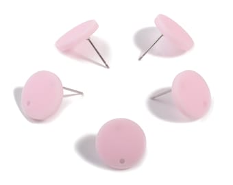 Acrylic Mini Round Earring Stud - Matte Circle Earring Post - Jewellery Supplies - Color Code:A473 - 14.64x14.64x2.17mm - AC1888B