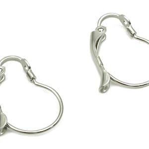 Stainless Steel Leverback - 304 Stainless Steel Lever Back Bean Clasp Hook Earrings - Earring Findings -19.52x15.54x0.73mm- SS1391