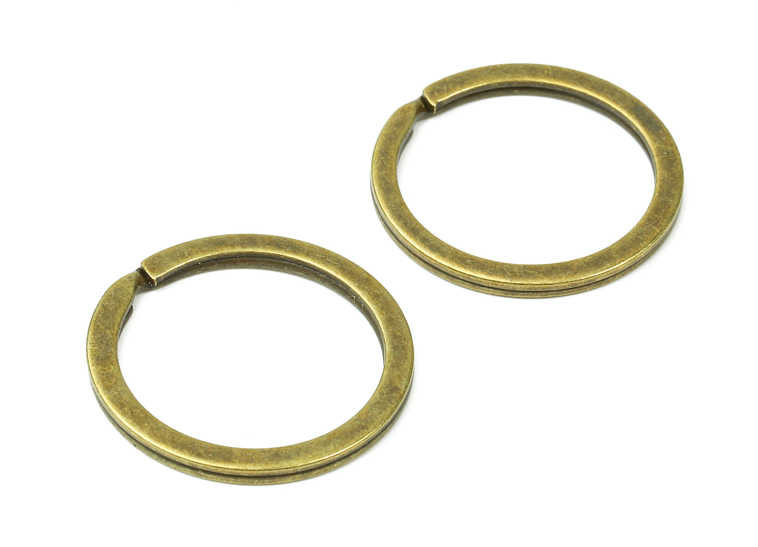 Antique Bronze Metal Key Rings Falt Split Rings Circle Key Etsy