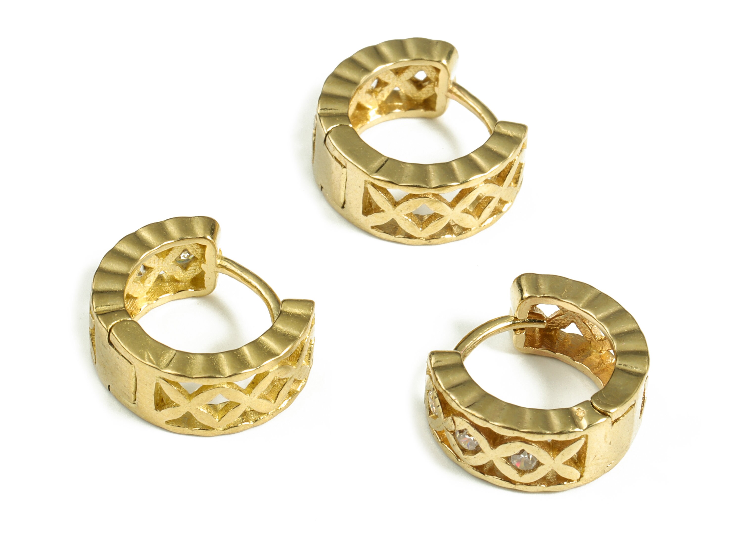 Brass Huggies Hoop Earring Zircon Stud Earring Helix Hoop Etsy UK