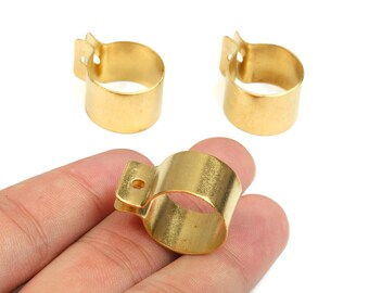 Conectores de anillo de latón en bruto – Colgantes de dos orificios para la fabricación de joyas (26x18,9x0,8 mm) PP2699