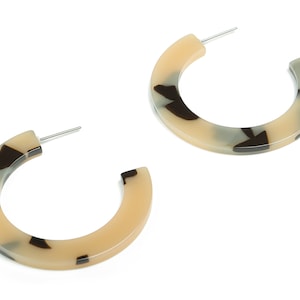 Offene Hoop Ohrstecker - 3 Zoll Hoop Ohrring - Acetat Runde Post - Schildkröte Muschel - Farbcode: A630 - 44x37x3mm - AC2356-A630