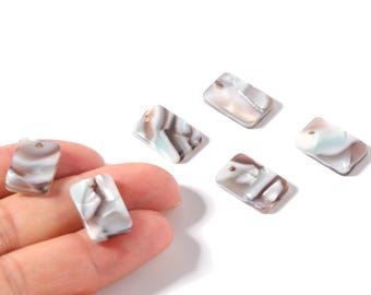 Acetat Rechteck Ohrring Anhänger - Schmuck Zubehör - Farbcode: A22 - 16.9x10.9x2.7 mm - AC1143A