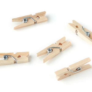 Wooden Mini Clothespins - Hanging Photos - Picture Hanger - Clothespins Findings - 26.11x8.04x3mm - BB1060