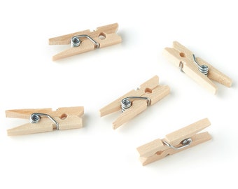 Mini épingles à linge en bois - Photos suspendues - Cintre d’image - Épingles à linge Résultats - 26.11x8.04x3mm - BB1060