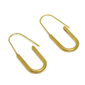 Brass Hoop Earring Wire - Raw Brass U Ear Wire - Brass Hoop Ear Wire - Brass Geometry Ear Wire - Earring Finding - 39x15x2.5mm - PP10567
