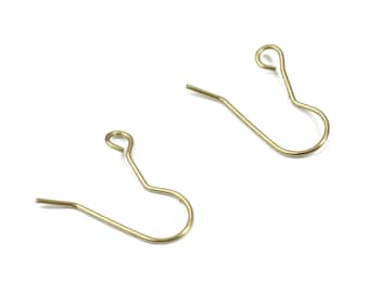 Brass Earring Hooks - Raw Brass Earring Wire Hook - Ear Wire - Jewelry Supplies - 18.62x18x0.69mm - PP3187