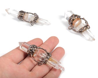 White Crystal Bullet Charms – Double Bullet Pendant – Crystal Jewelry - Average size– Jewelry Making  Supplies- 76.10x28.86x20.49mm - NS1355