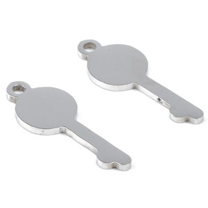 Stainless Steel Key Charms - Key Earrings and Pendant - Bracelet Pendant - Jewelry Supplies - 21.84x9.86x0.95mm - SS1072