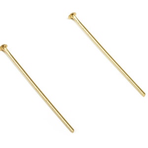 Brass Head Pin Findings - Gold Head Pin - DIY Gold Jewelry Pins - 18K Real Gold Plated Brass - Jewelry Supplies - 26.41x0.7mm - RGP3320-26
