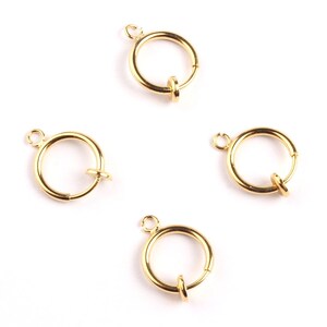 Spring Clasp - Circle Shaped Gold Filled- Gold Fill Spring Clasp - Open Gold Spring Clasp - Earrings Charm - 11x1.5mm - PP1062