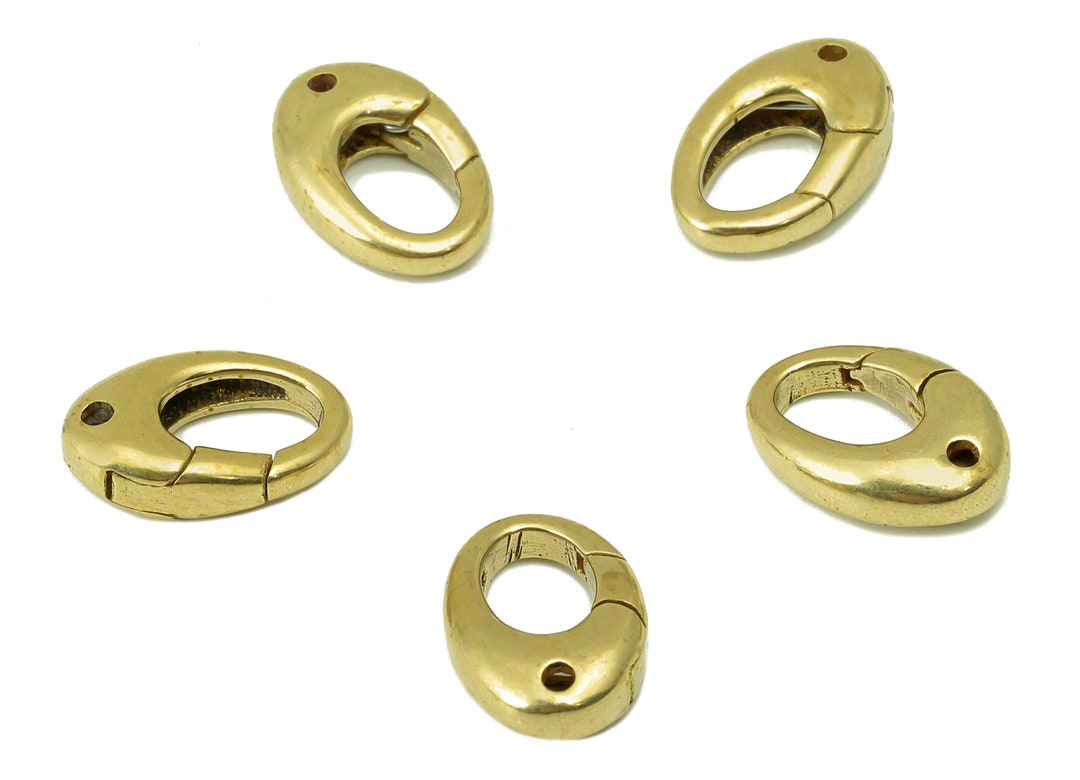 Brass Oval Clasp Raw Brass Round Hoop Clasp Brass Hoop Clasp With Hole