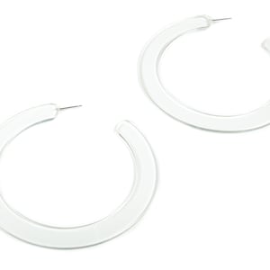 Offene Hoop Ohrstecker - 3,3 Zoll Hoop Ohrring - Acetat Transparent Runde Ohrringe - Farbcode: A63 - 84,9x84,5x2,5mm - AC1831-A63