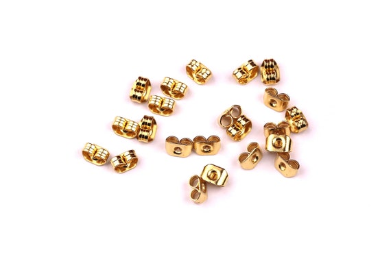 30-100Pcs Stainless Steel Butterfly Earrings Back Stopper Stud Spacers  Earring Jewelry Findings Accessories Ear Plugging