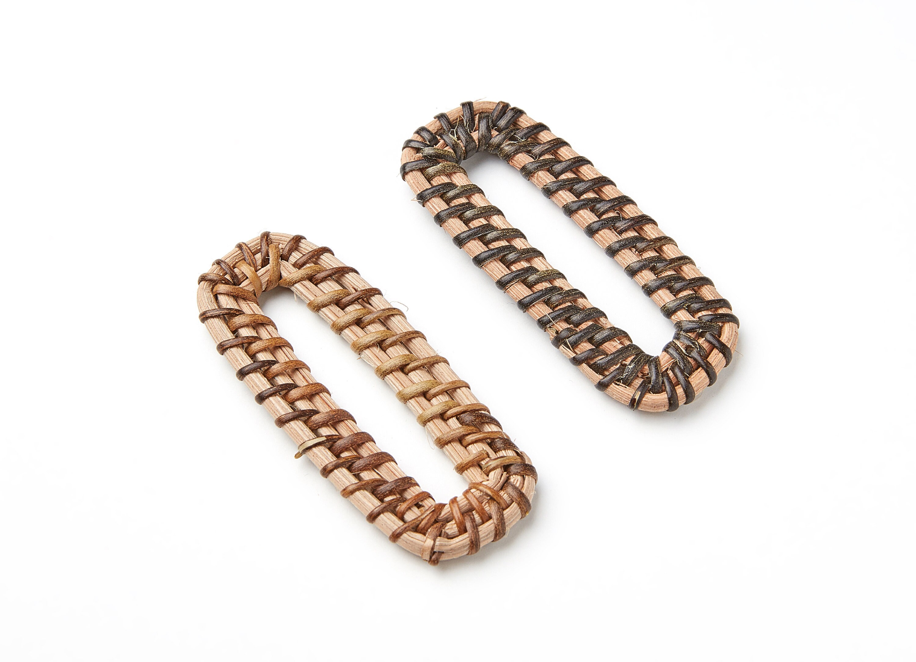 Handwoven Rattan Earrings Oval Shaped Rattan Pendant Etsy