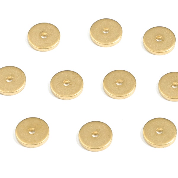 Brass Flat Disc Beads Spacers - Raw Brass Disk Heishi Rondelle Spacers Beads - Earring Findings - Jewelry Supplies - 6.05x6.05x1mm - PP3541