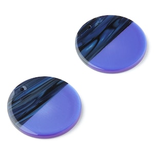 Acetate Acrylic Earring Charms - Tortoise Shell Earrings - Coin Shaped Pendant - 1 Hole - Earring Findings - 30x30x2.7mm - AC1421E