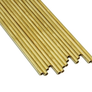 Okrągłe mosiężne rurki Himmeli - Surowe mosiężne koraliki Himmeli DIY - okrągłe rury do kształtów geometrycznych - do roślin powietrznych - 3x0,2 x 160 mm - PP4570-160