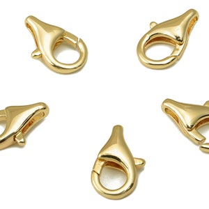 Brass Lobster Clasp- Brass Semi Lobster Clasp -Brass Mini Parrot Closp - 18K Real Gold Plating - Jewelry Making - 15.8x 9x 3.57mm- RGP6131