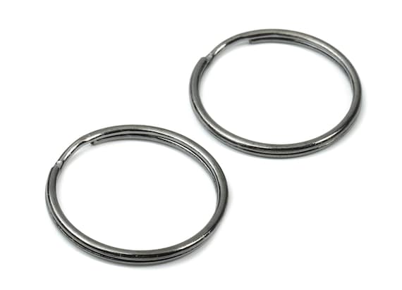 Gunmetal Metal Key Rings Split Rings Circle Key Rings Keychain Connectors  Key Ring Findings 29.37x29.37x1.73mm PP2853GM 
