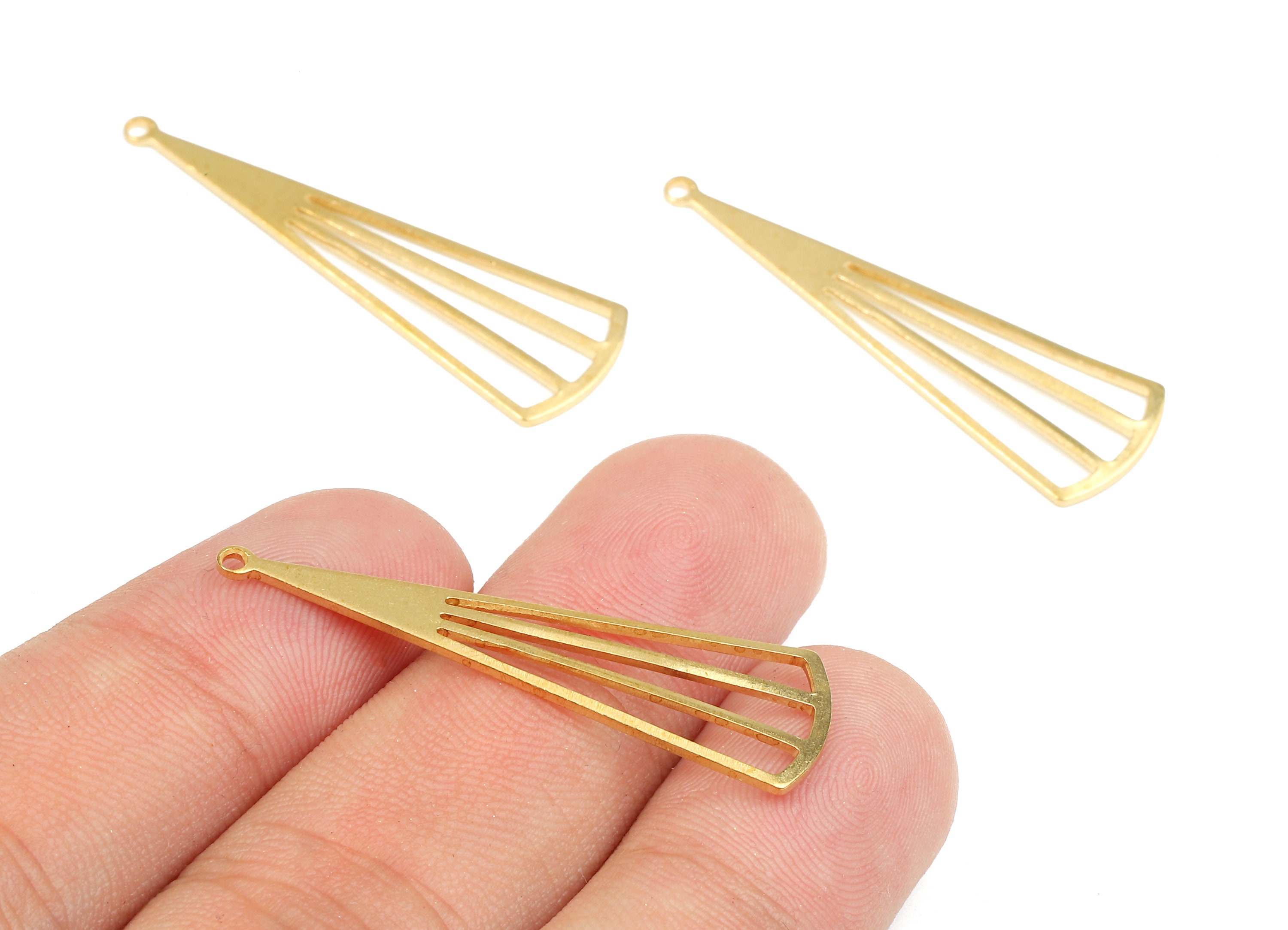 Brass Triangle Charms - Raw Brass Triangle Earrings and
