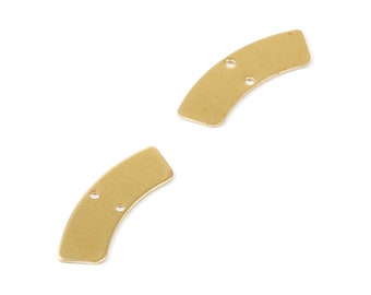 Brass Geometric Charms - Geometric Shaped Raw Brass Pendant - Connectors With 2 Holes - Jewelry Supplies - 28,45x10x0,79mm - PP1830