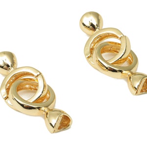 Brass Round Toggle Clasp – Gold Bracelet Hook Connector Clasp - 18K Real Gold Plated Brass – Jewelry Supplies - 20.78x6.9x6.8mm - RGP4486